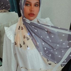 Crepe chiffon digital printed Hijab Scarf 170×70cm